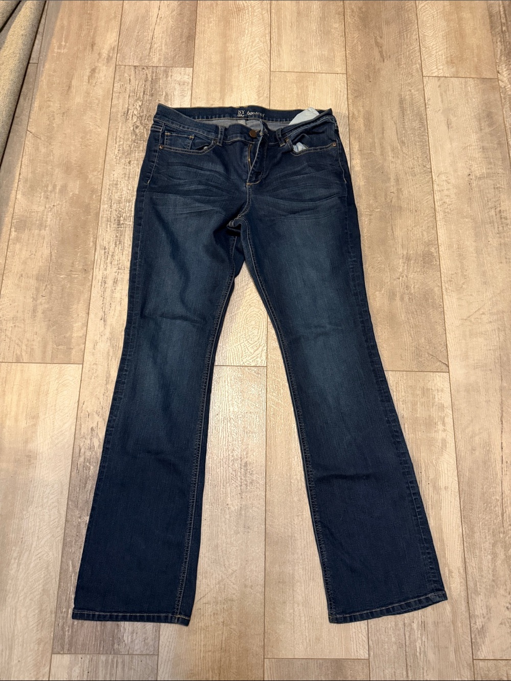 New York & Company Dark Indigo Bootcut Stretch Jeans